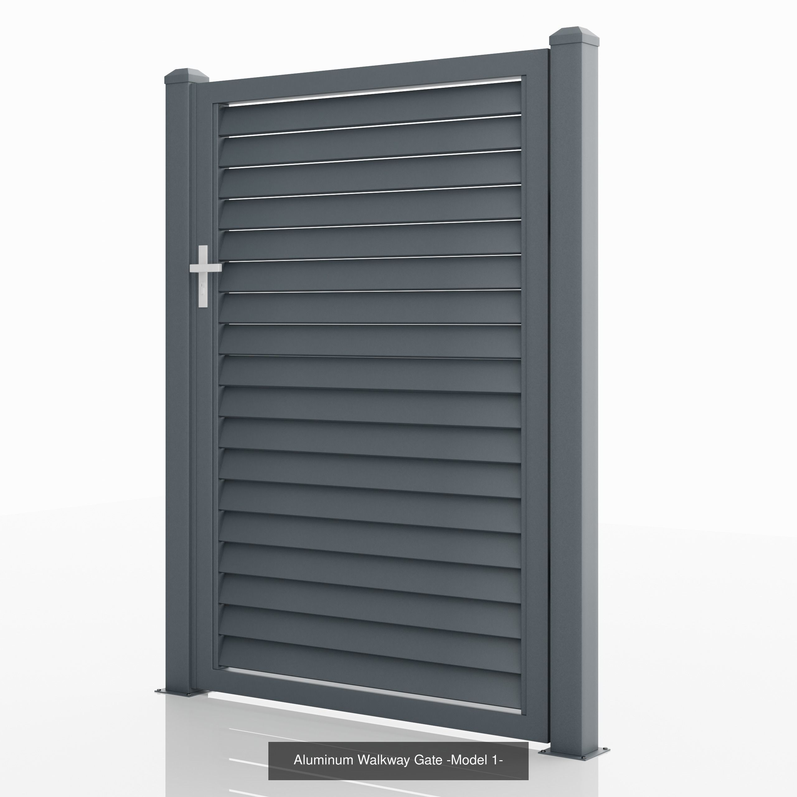 Aluminum Fence Model 1 3D Model Collection_2