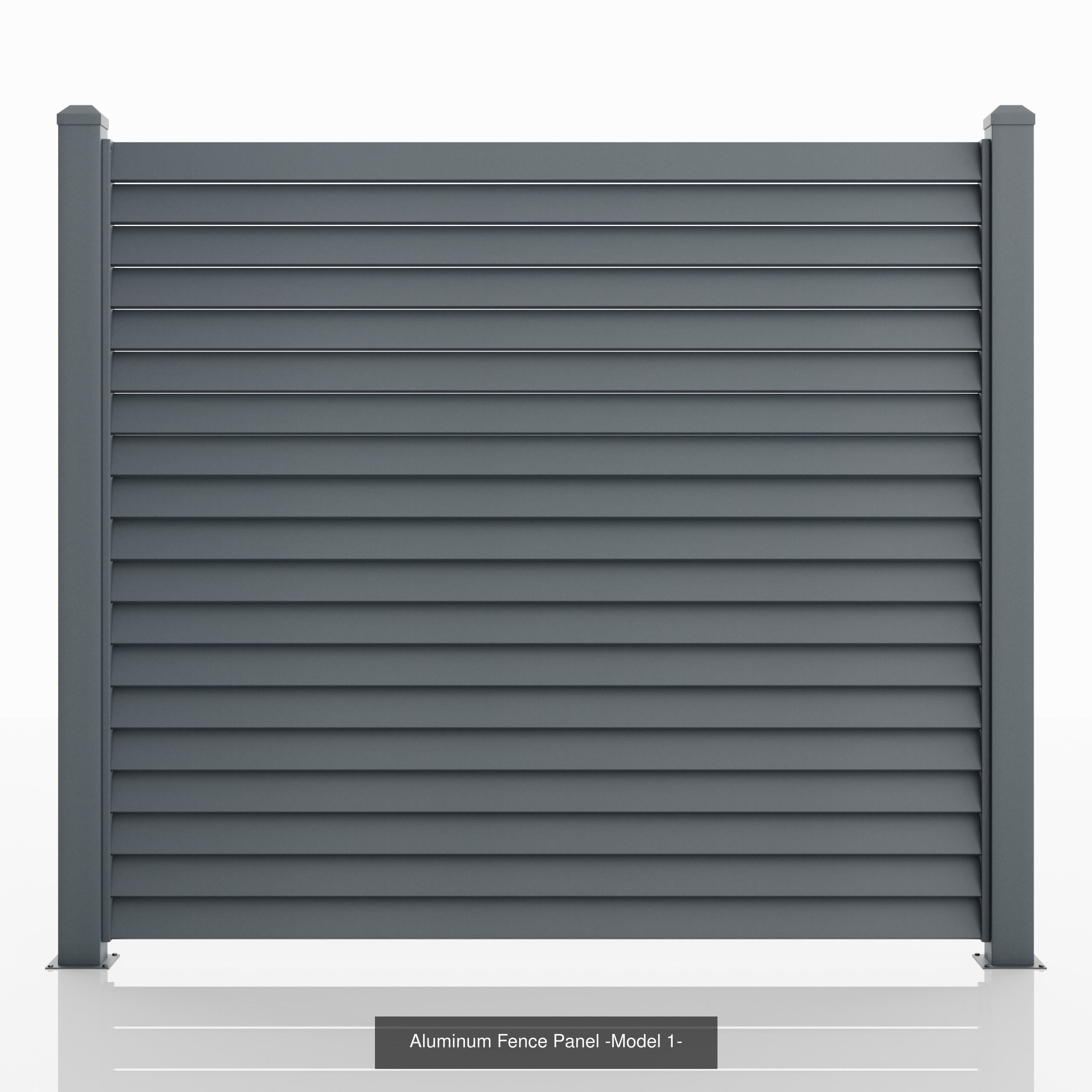 Aluminum Fence Model 1 3D Model Collection_3
