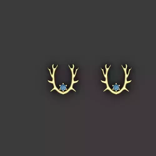 Antlerring deer antler stud earrings with sapphires