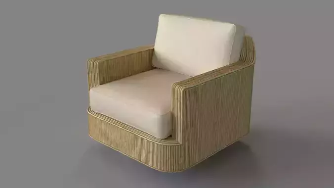 Moses Lounge Chair In Natural 3D model
