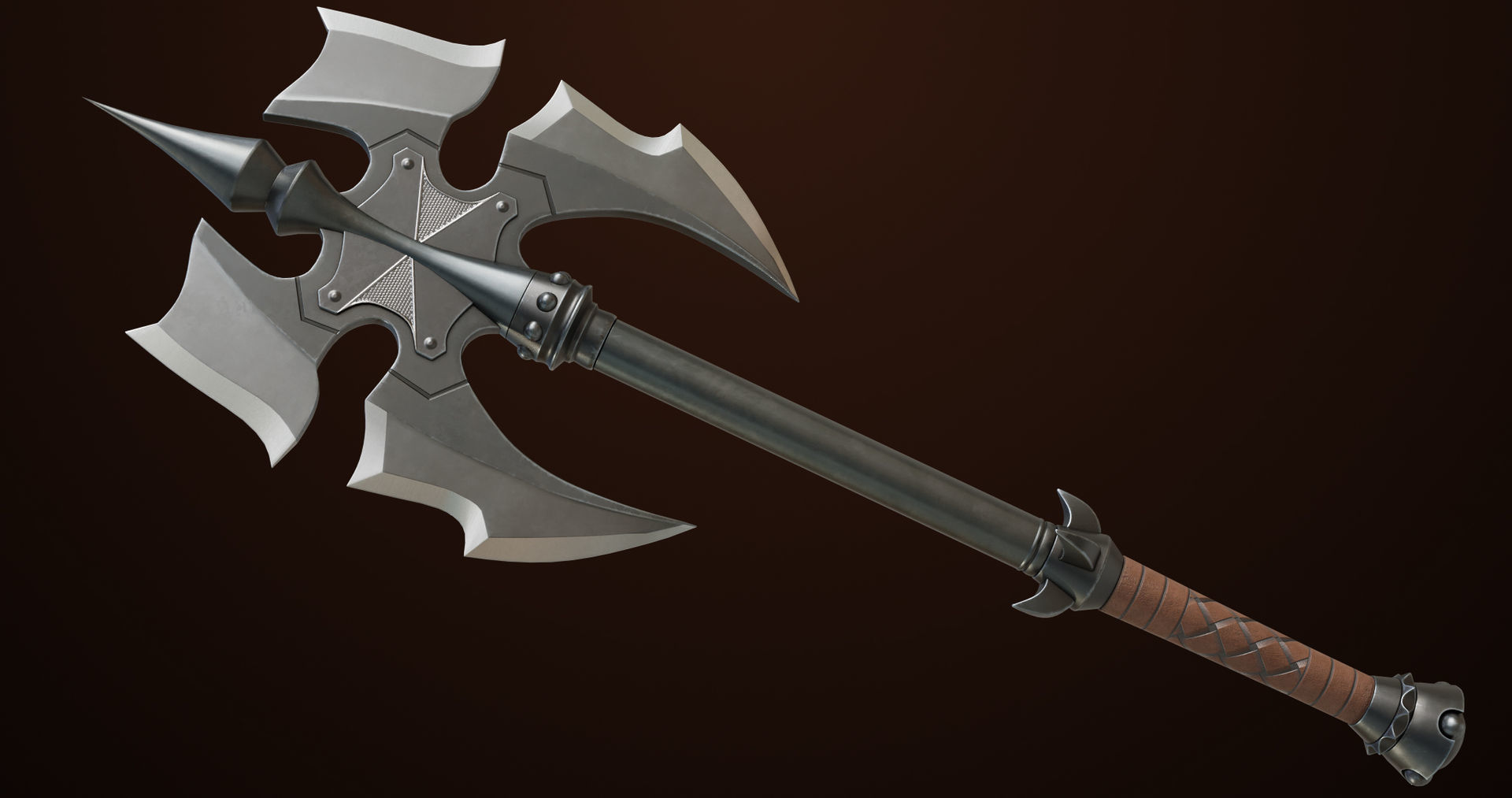 Battle Axe 03 All PBR Unity UE Textures Included Low-poly 3D model_4