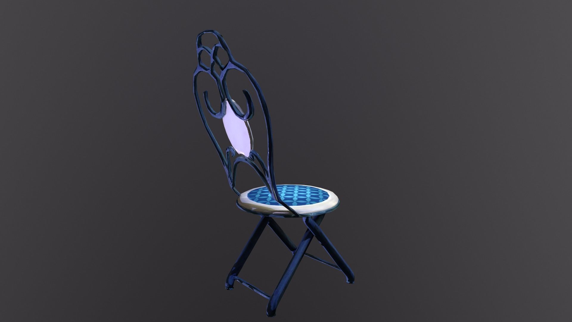 Garden Furniture Set Low-poly 3D model_5