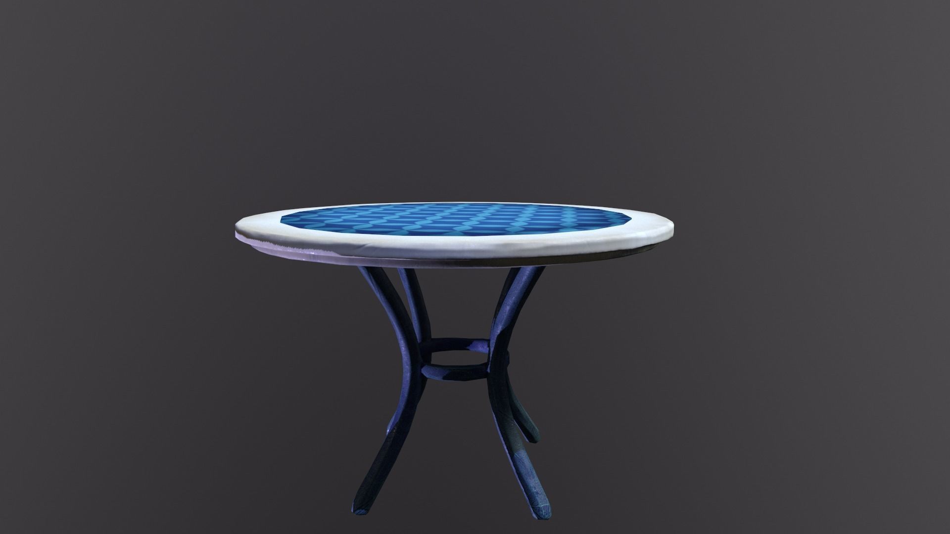 Garden Furniture Set Low-poly 3D model_9