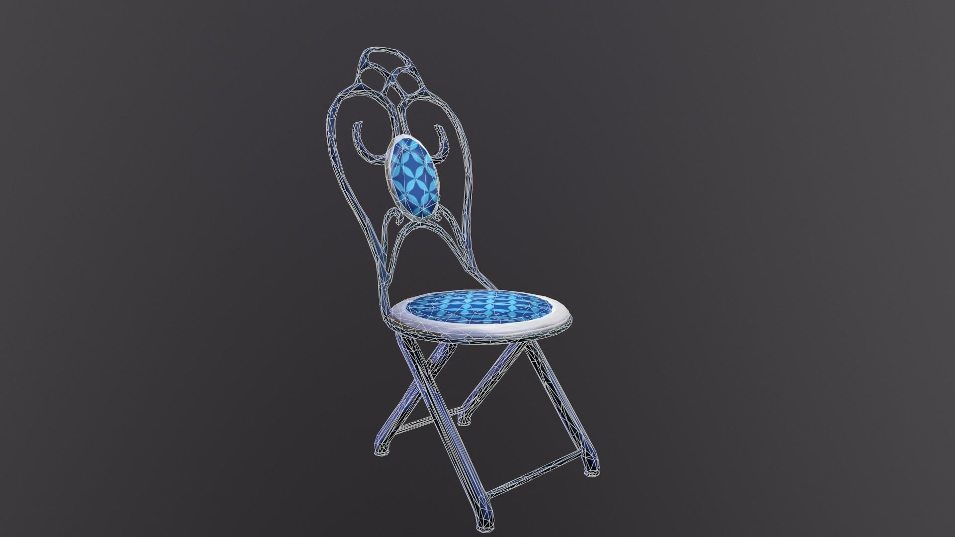 Garden Furniture Set Low-poly 3D model_3
