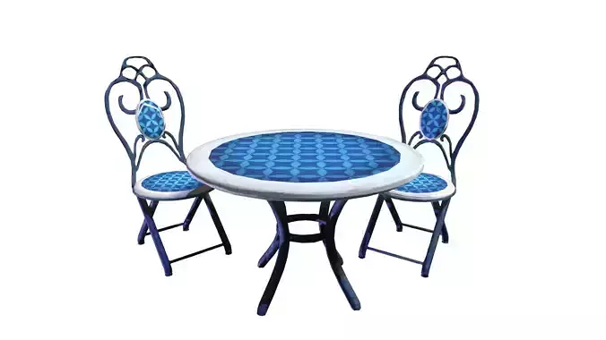 Garden Furniture Set Low-poly 3D model