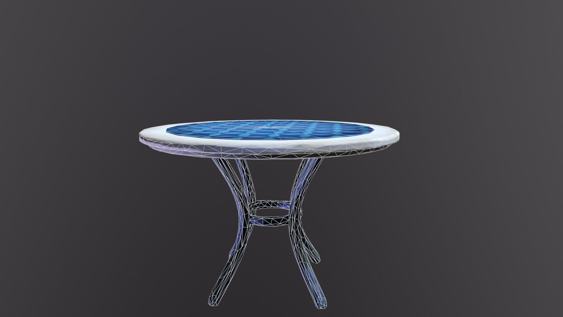 Garden Furniture Set Low-poly 3D model_8