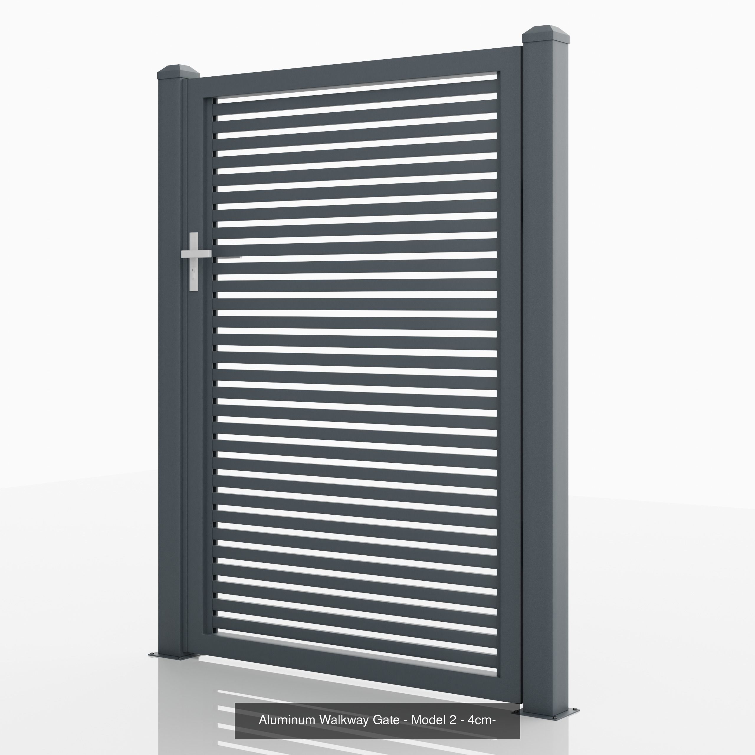 Aluminum Fence Model 2 4cm 3D Model Collection_1