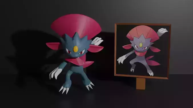 Weavile pokemon 3D print model 3D print model