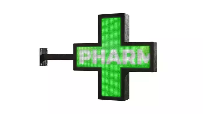Pharmacy Sign Low-poly 3D model
