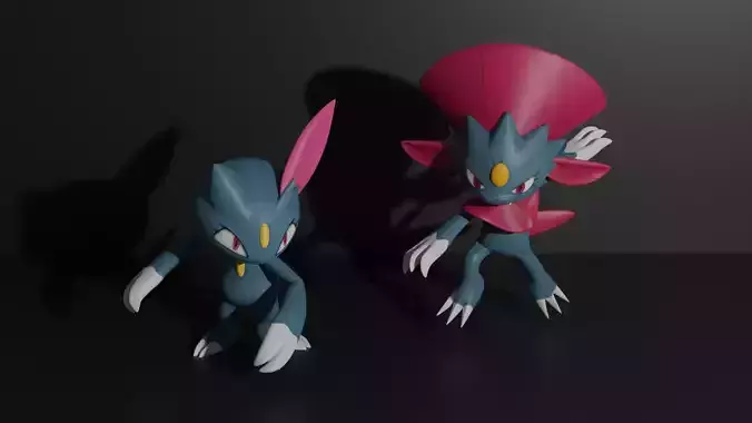 Sneasel and Weavile 3D print model