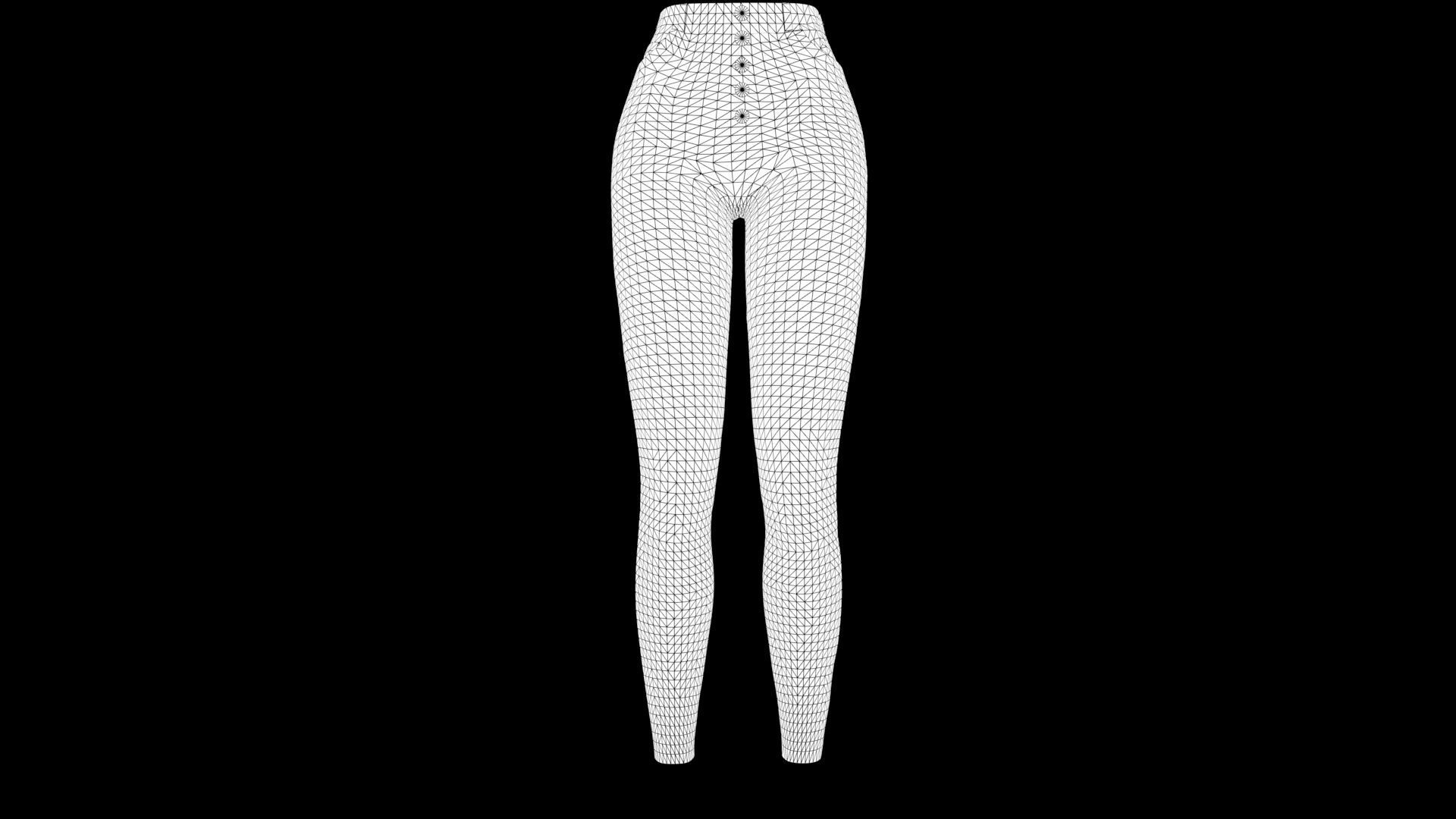 Blue Jeans Female Rigged Low-poly 3D model_24