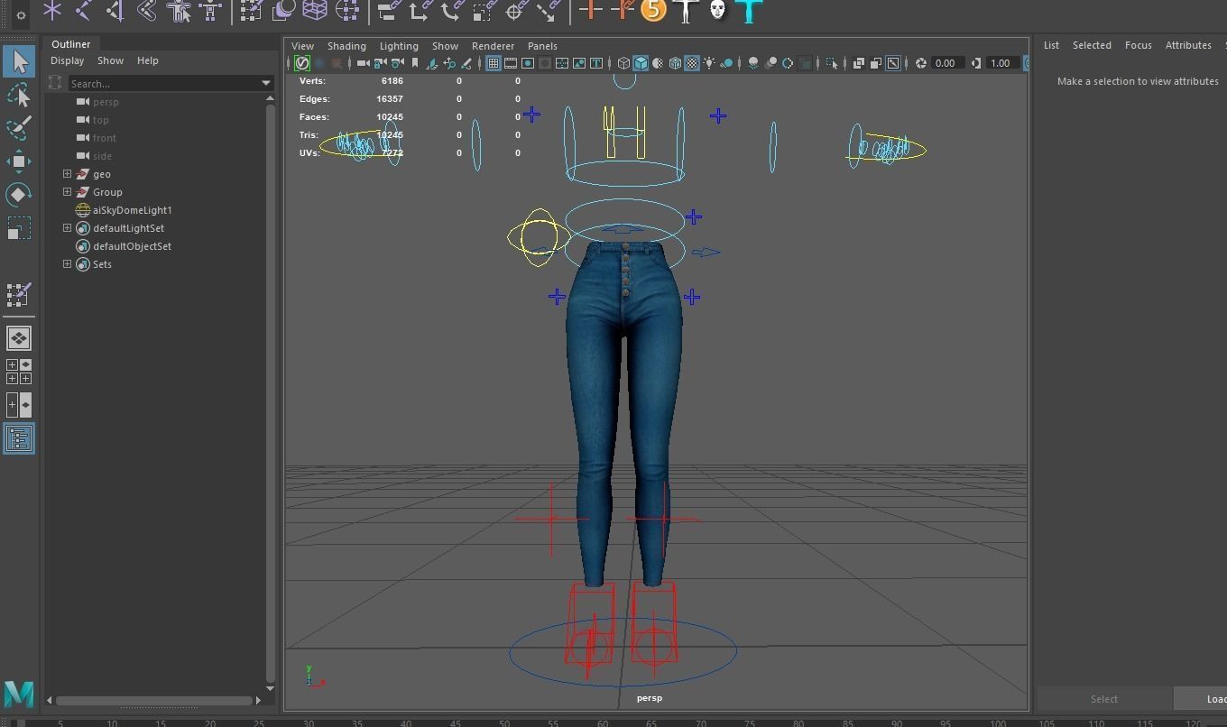 Blue Jeans Female Rigged Low-poly 3D model_18