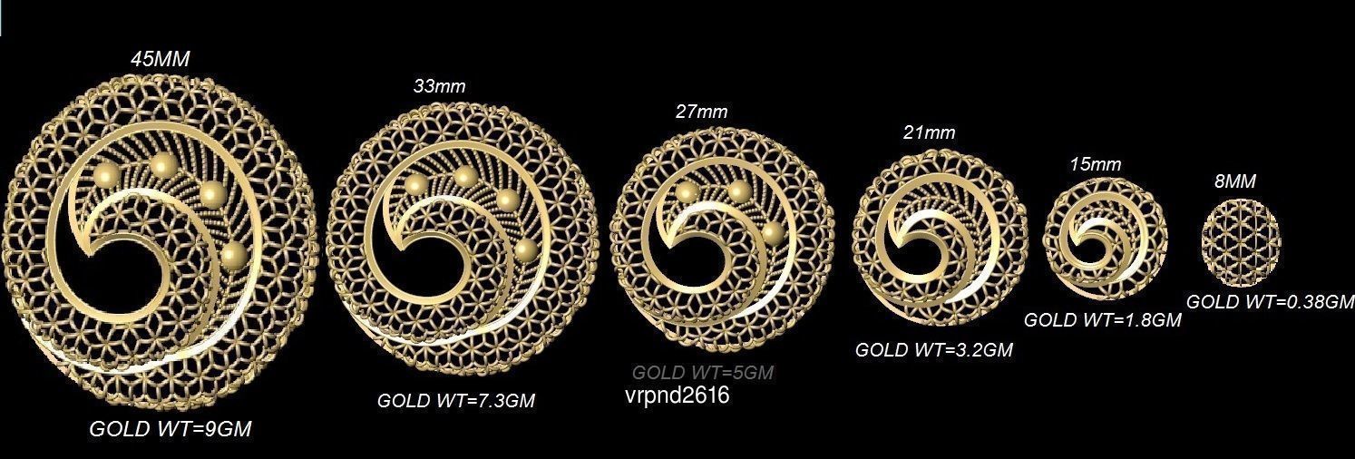 3DM-STL 109x6-SIZES- PENDANT FILES 3D Model Collection_71