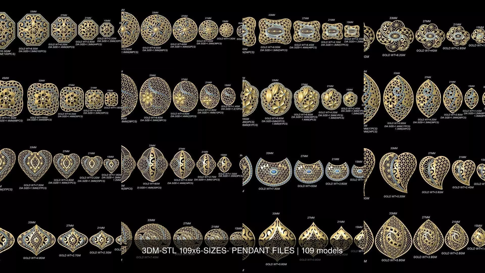 3DM-STL 109x6-SIZES- PENDANT FILES 3D Model Collection_1
