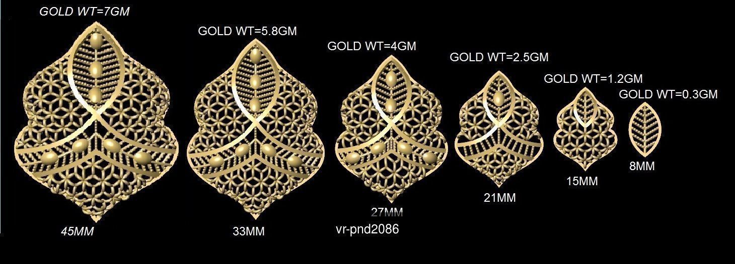 3DM-STL 109x6-SIZES- PENDANT FILES 3D Model Collection_125