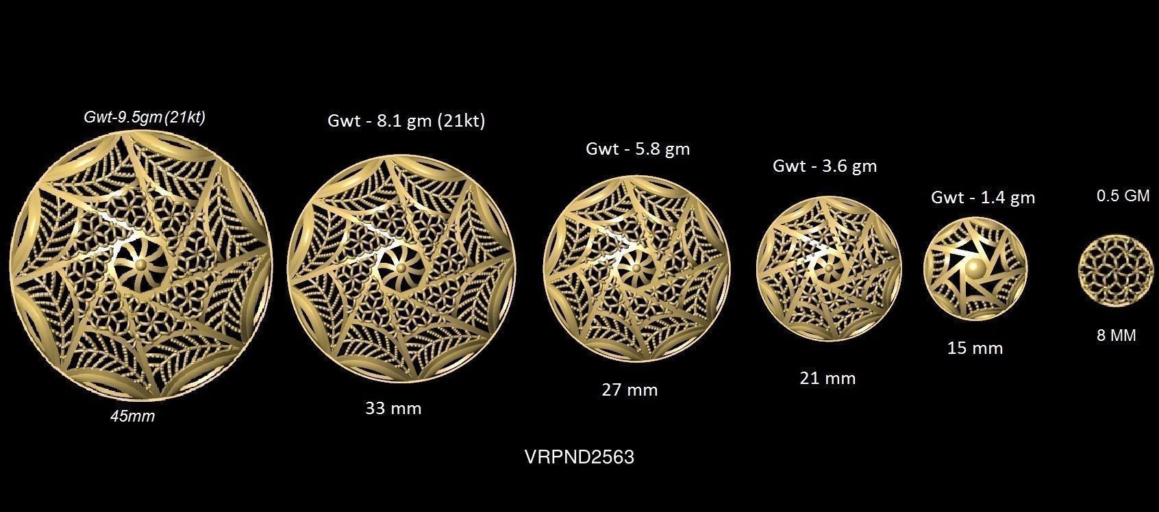 3DM-STL 109x6-SIZES- PENDANT FILES 3D Model Collection_28