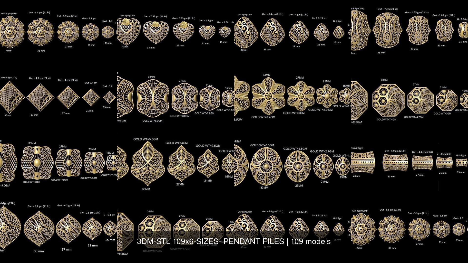 3DM-STL 109x6-SIZES- PENDANT FILES 3D Model Collection_12