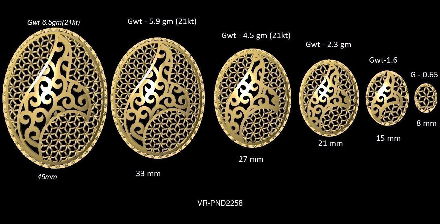 3DM-STL 109x6-SIZES- PENDANT FILES 3D Model Collection_104