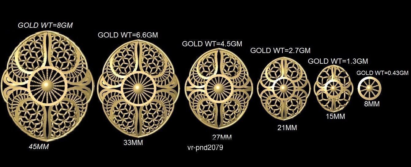 3DM-STL 109x6-SIZES- PENDANT FILES 3D Model Collection_126