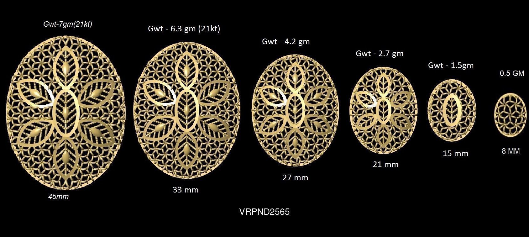 3DM-STL 109x6-SIZES- PENDANT FILES 3D Model Collection_24