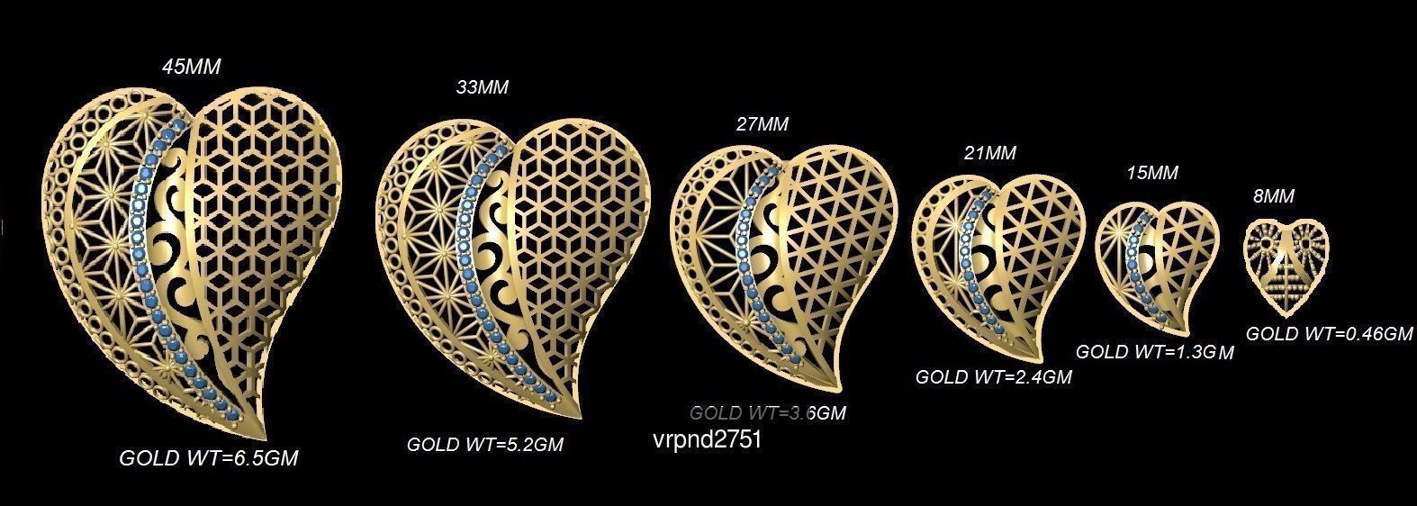 3DM-STL 109x6-SIZES- PENDANT FILES 3D Model Collection_41