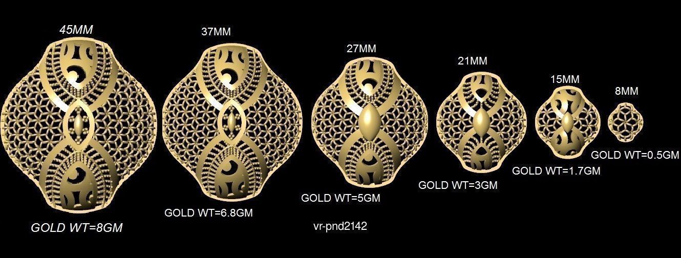 3DM-STL 109x6-SIZES- PENDANT FILES 3D Model Collection_89