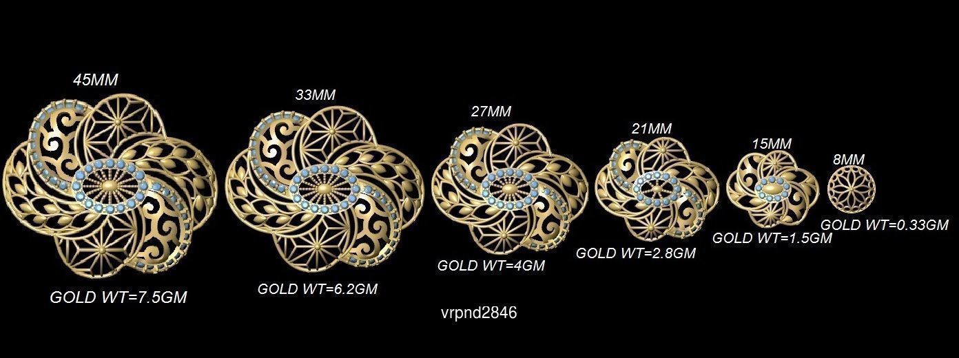 3DM-STL 109x6-SIZES- PENDANT FILES 3D Model Collection_25