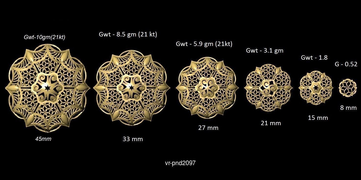 3DM-STL 109x6-SIZES- PENDANT FILES 3D Model Collection_111