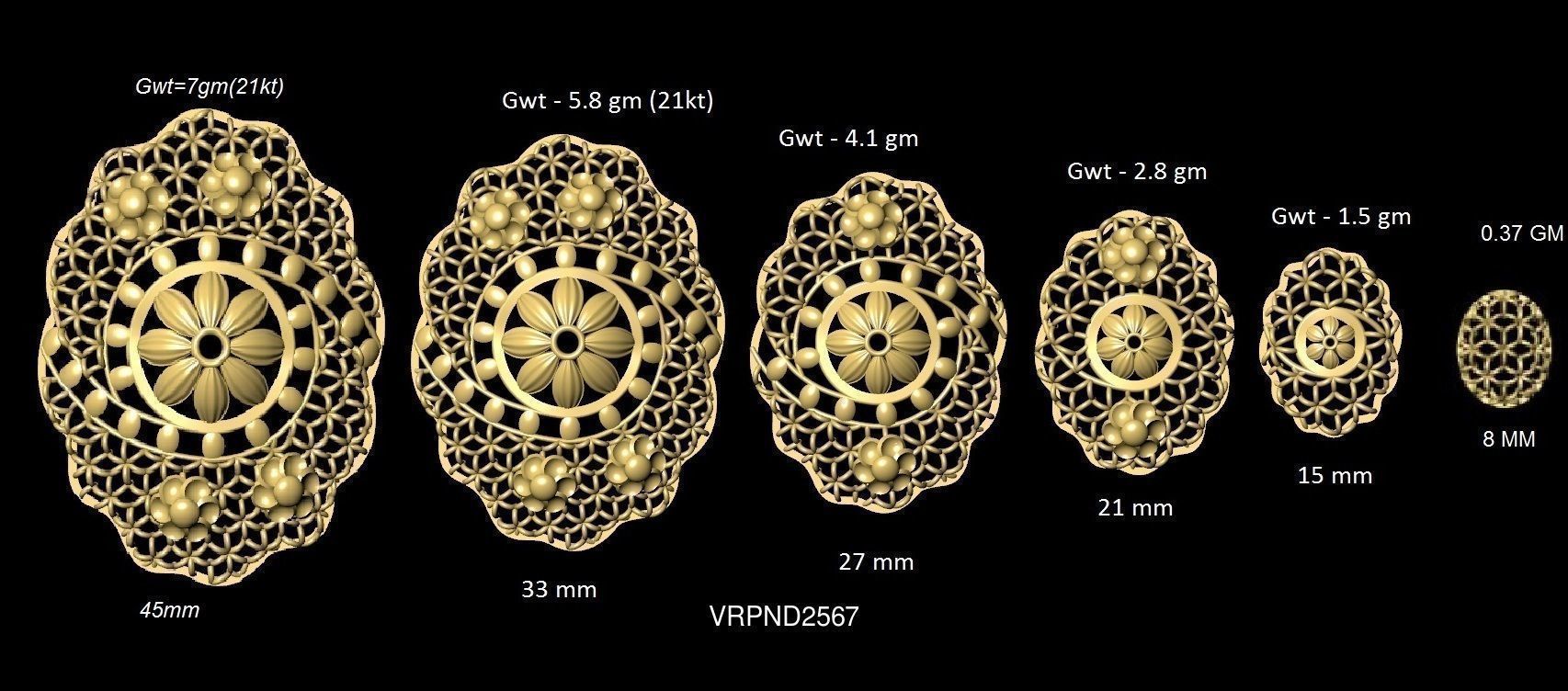 3DM-STL 109x6-SIZES- PENDANT FILES 3D Model Collection_20
