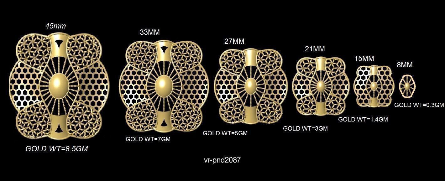 3DM-STL 109x6-SIZES- PENDANT FILES 3D Model Collection_124
