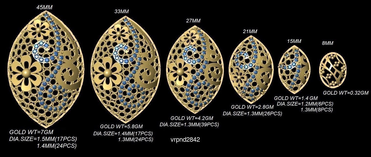 3DM-STL 109x6-SIZES- PENDANT FILES 3D Model Collection_33