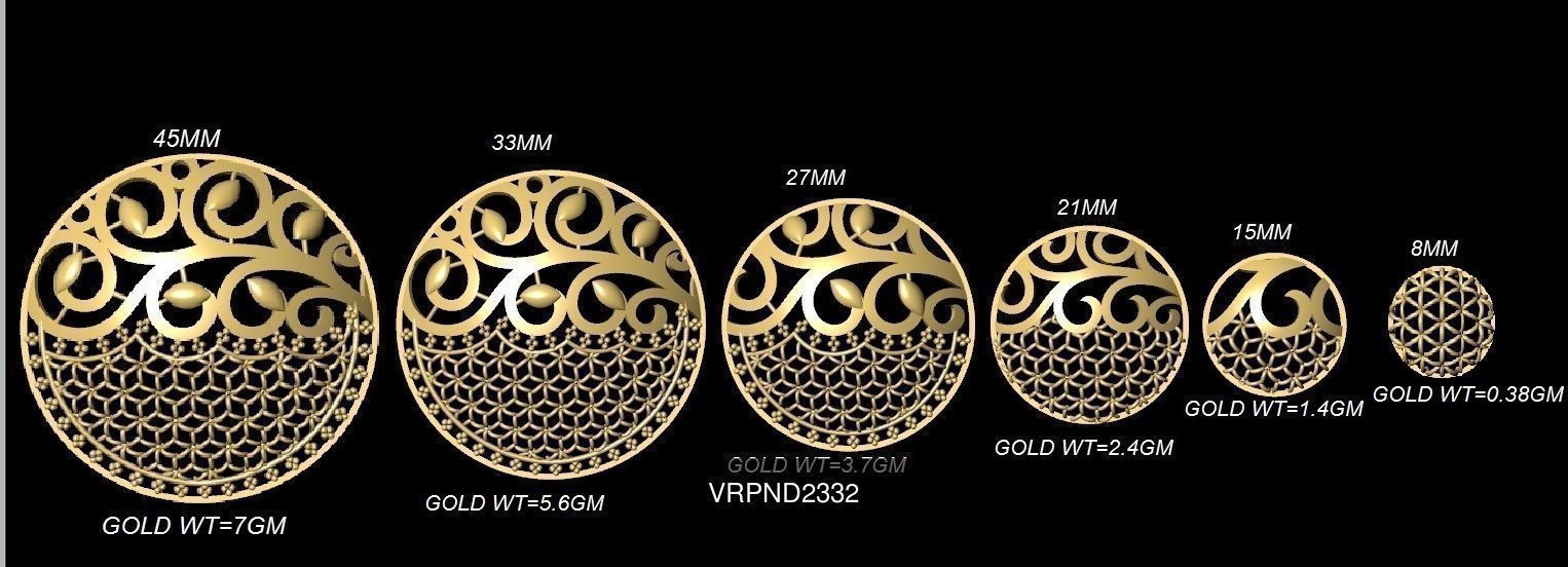 3DM-STL 109x6-SIZES- PENDANT FILES 3D Model Collection_54