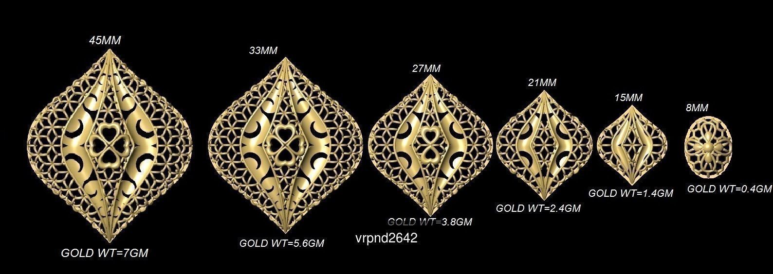 3DM-STL 109x6-SIZES- PENDANT FILES 3D Model Collection_57