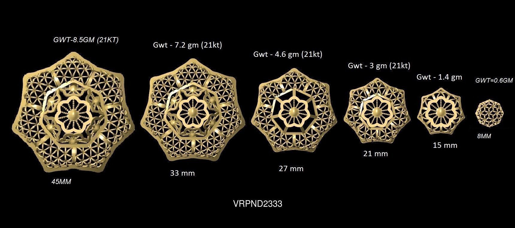 3DM-STL 109x6-SIZES- PENDANT FILES 3D Model Collection_52