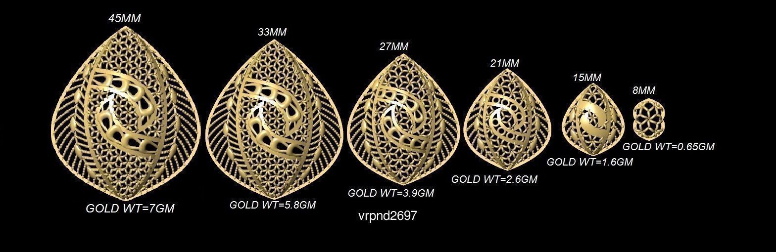 3DM-STL 109x6-SIZES- PENDANT FILES 3D Model Collection_49