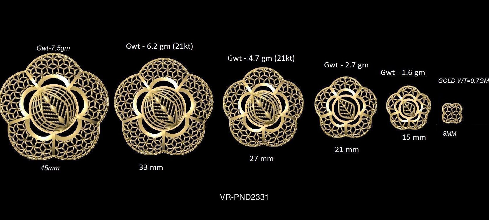 3DM-STL 109x6-SIZES- PENDANT FILES 3D Model Collection_56