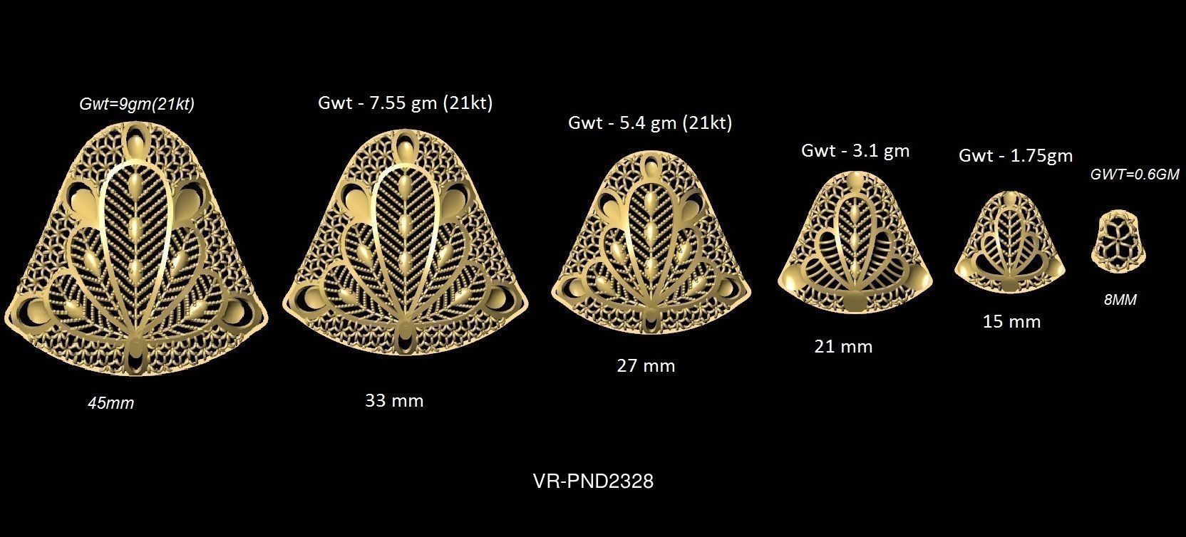 3DM-STL 109x6-SIZES- PENDANT FILES 3D Model Collection_62