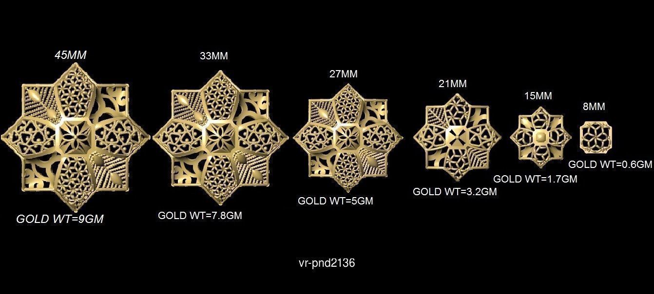 3DM-STL 109x6-SIZES- PENDANT FILES 3D Model Collection_99