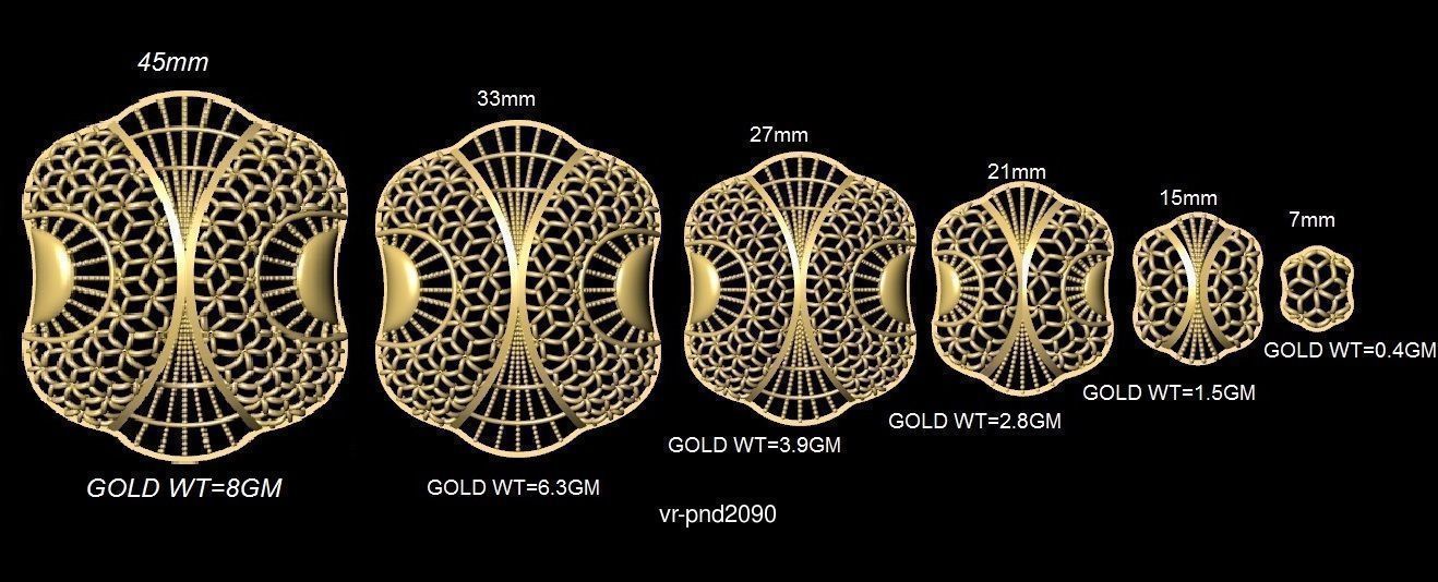 3DM-STL 109x6-SIZES- PENDANT FILES 3D Model Collection_121