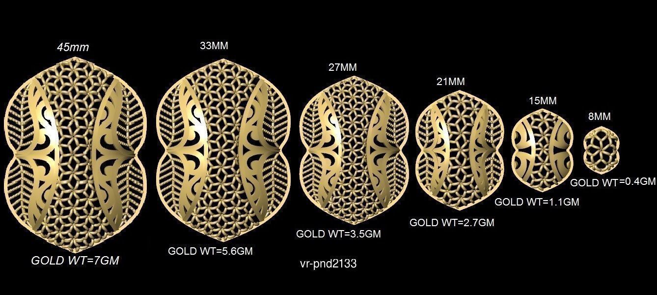 3DM-STL 109x6-SIZES- PENDANT FILES 3D Model Collection_105