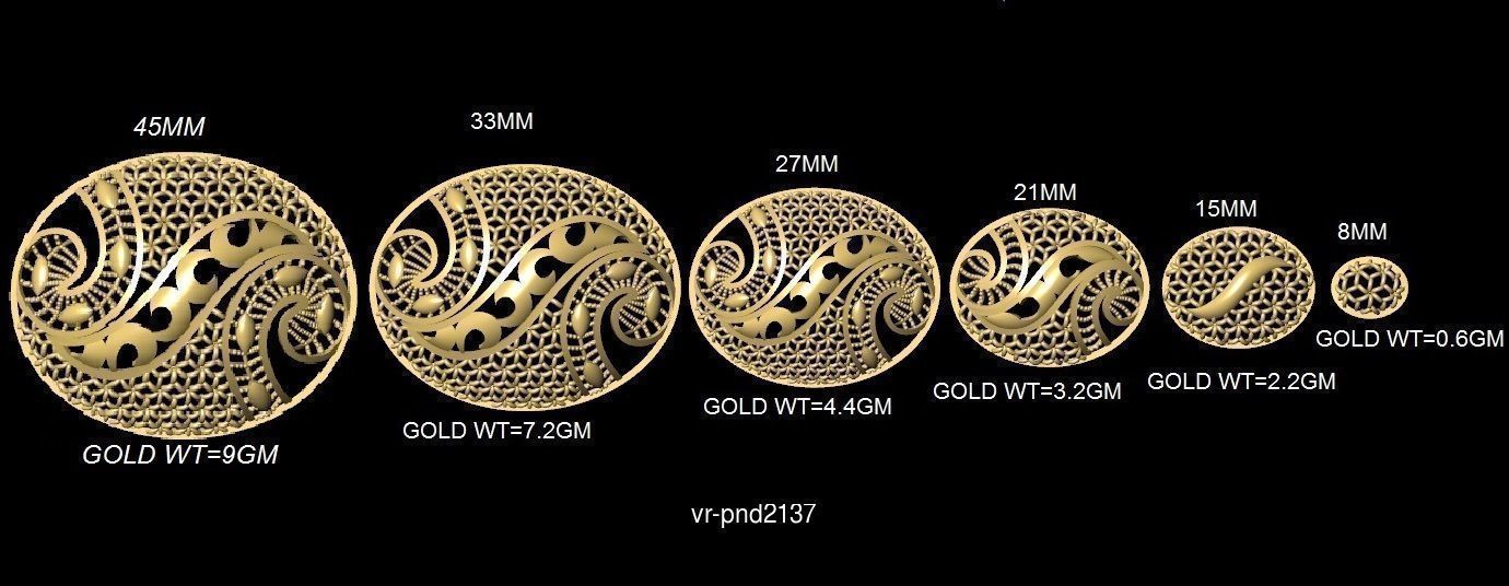 3DM-STL 109x6-SIZES- PENDANT FILES 3D Model Collection_97