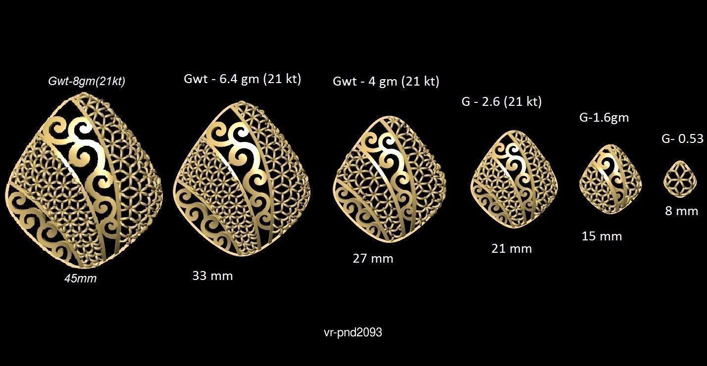 3DM-STL 109x6-SIZES- PENDANT FILES 3D Model Collection_115
