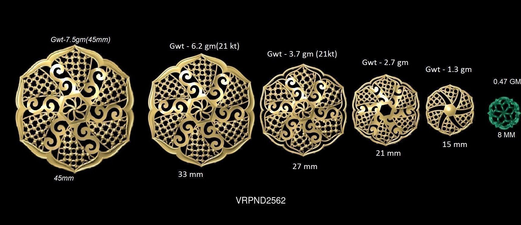 3DM-STL 109x6-SIZES- PENDANT FILES 3D Model Collection_30