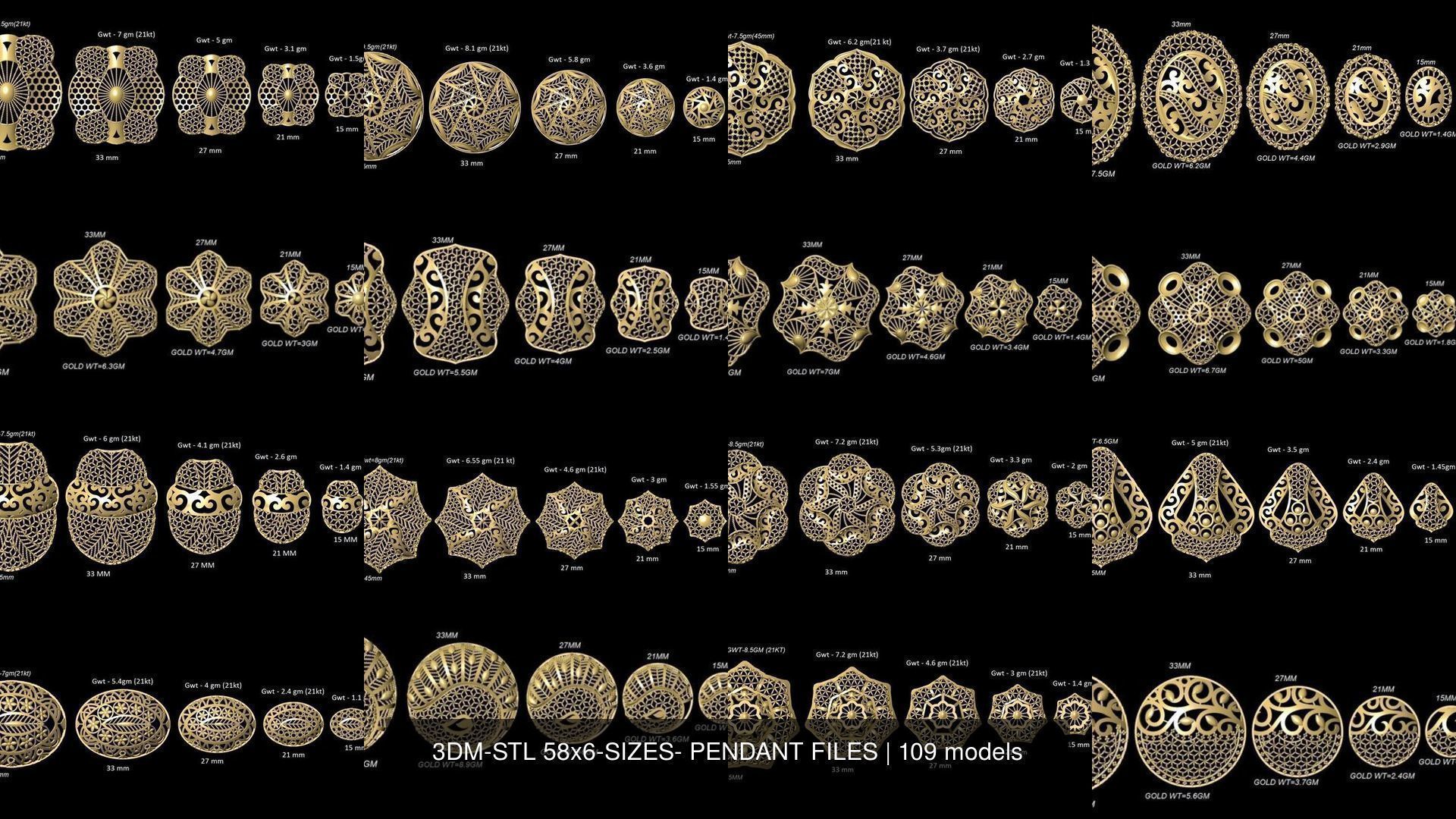 3DM-STL 109x6-SIZES- PENDANT FILES 3D Model Collection_11