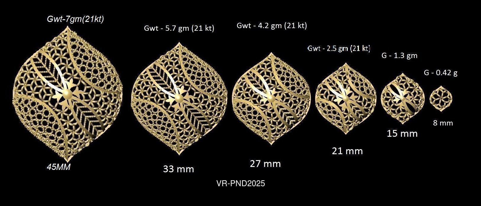 3DM-STL 109x6-SIZES- PENDANT FILES 3D Model Collection_120