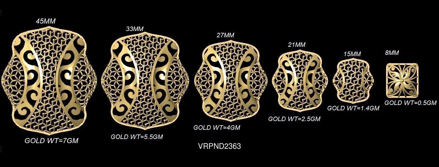 3DM-STL 109x6-SIZES- PENDANT FILES 3D Model Collection_36