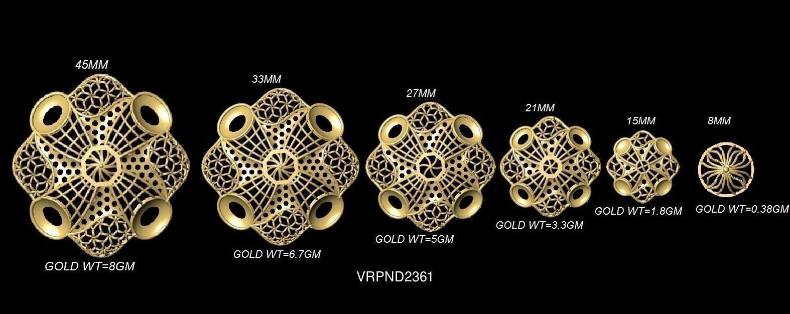 3DM-STL 109x6-SIZES- PENDANT FILES 3D Model Collection_40