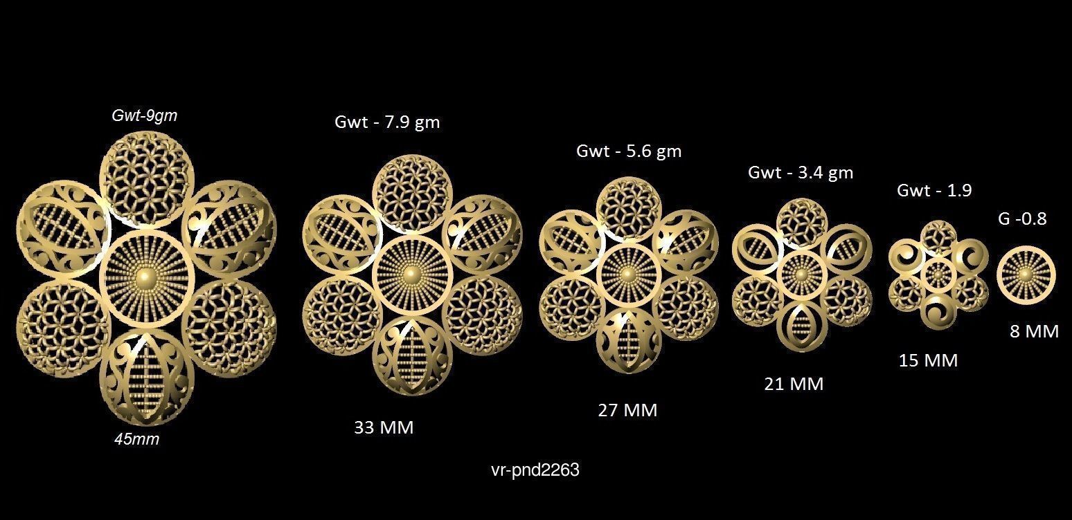 3DM-STL 109x6-SIZES- PENDANT FILES 3D Model Collection_79
