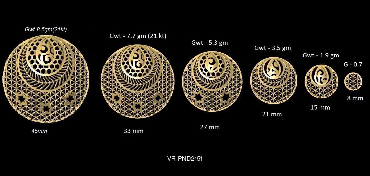 3DM-STL 109x6-SIZES- PENDANT FILES 3D Model Collection_116