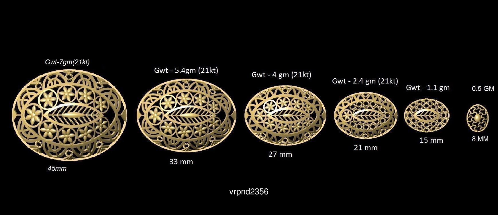 3DM-STL 109x6-SIZES- PENDANT FILES 3D Model Collection_77